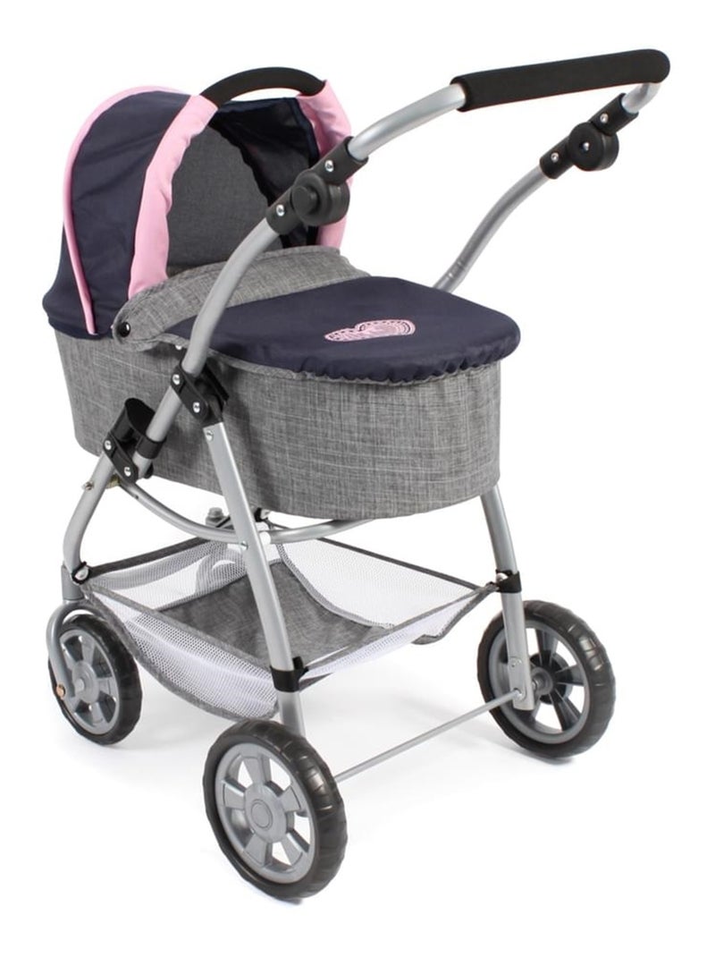 Poussette pour poupées, 3 en 1 EMOTION - Gris-bleu marine Multicolore - Kiabi