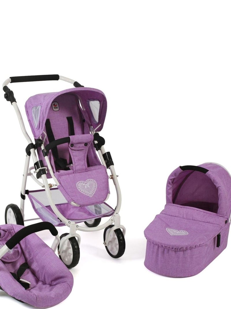 Poussette pour poupées, 3 en 1 EMOTION - Mélange violet N/A - Kiabi