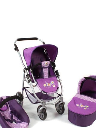 Poussette pour poupées, 3 en 1 EMOTION - Purple Checker