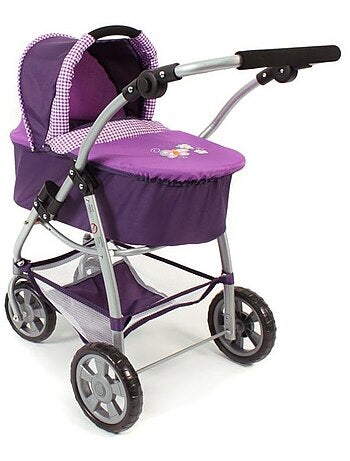 Poussette pour poupées, 3 en 1 EMOTION - Purple Checker