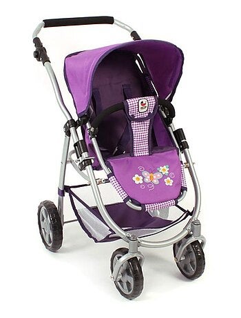 Poussette pour poupées, 3 en 1 EMOTION - Purple Checker