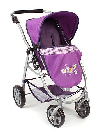 Poussette pour poupées, 3 en 1 EMOTION - Purple Checker