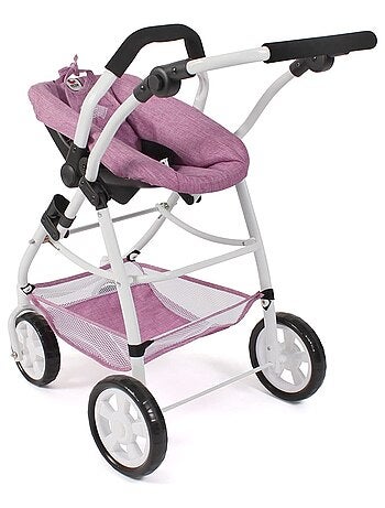 Poussette pour poupées 3 en 1 EMOTION jean rose