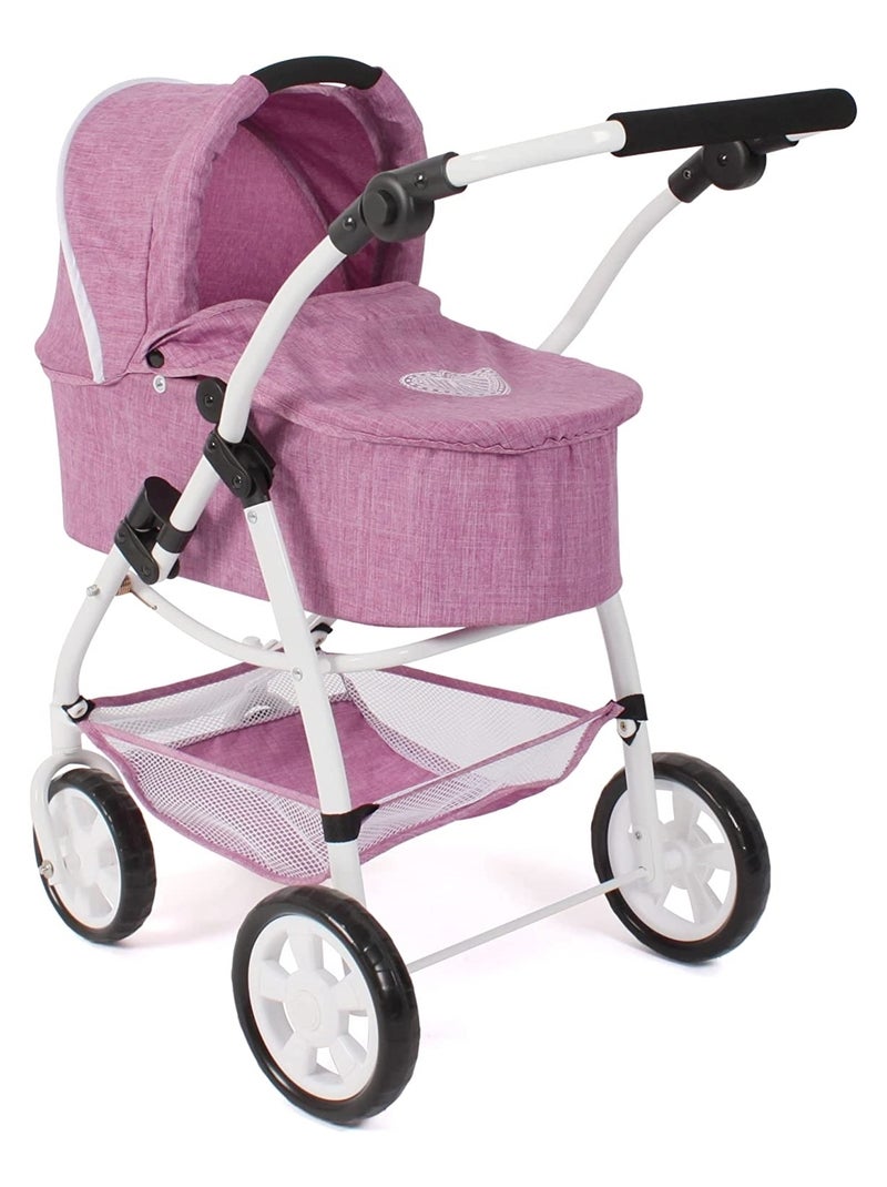 Poussette pour poupées 3 en 1 EMOTION jean rose Rose - Kiabi