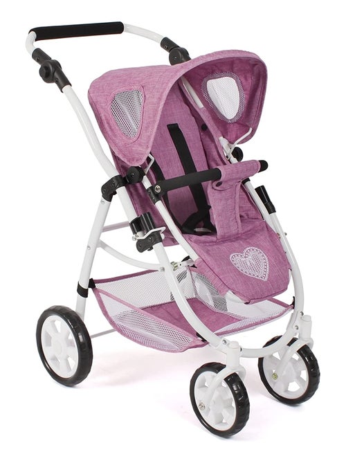 Poussette pour poupées 3 en 1 EMOTION jean rose - Kiabi