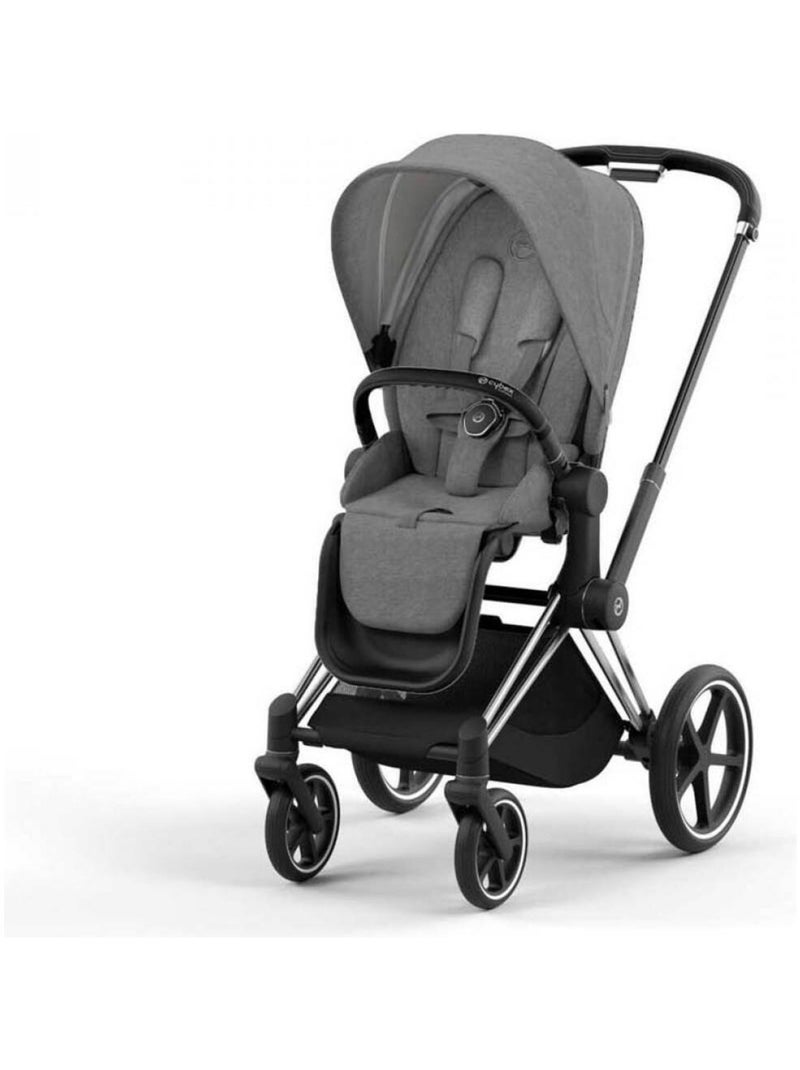 Poussette PRIAM 4 châssis Chrome Noir siège Manhattan Grey Plus Gris - Kiabi