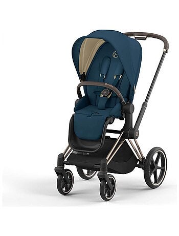 Cybex - Poussette PRIAM 4 châssis Rose Gold siège Mountain Blue - Puériculture - One Size