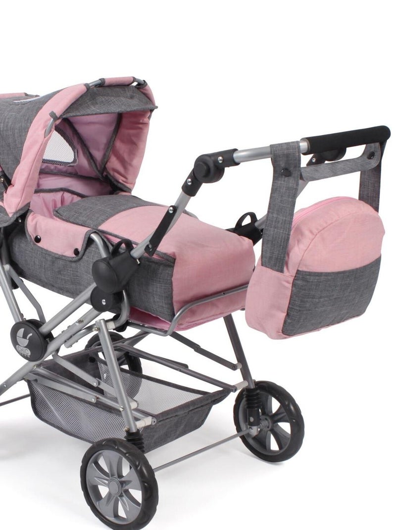 Poussette Leni 2-en-1 Pour Poupée – Sac De Transport Amovible, Pare-soleil Réglable, Pour Poupées Jusqu’à 46 Cm – Dès 3 Ans