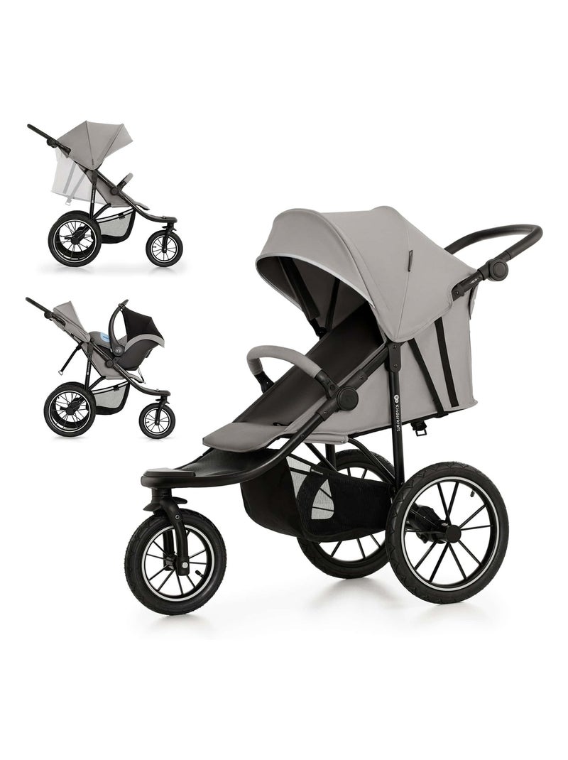 Poussette tout terrain helsi 2 modèle pratique et confortable Gris - Kiabi