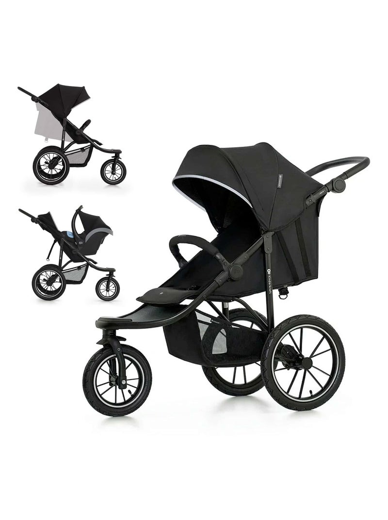 Poussette tout terrain helsi 2 modèle pratique et confortable Noir - Kiabi
