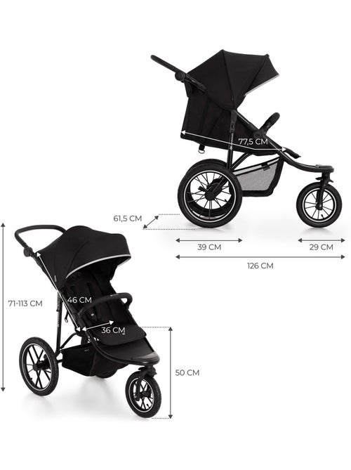 Poussette Tout-Terrain Kinderkraft HELSI 2 avec 3 Roues Gonflables et Dossier Allongeable - Kiabi Poussette Tout-Terrain Kinderkraft HELSI 2 avec 3 Roues Gonflables et Dossier Allongeable - Kiabi