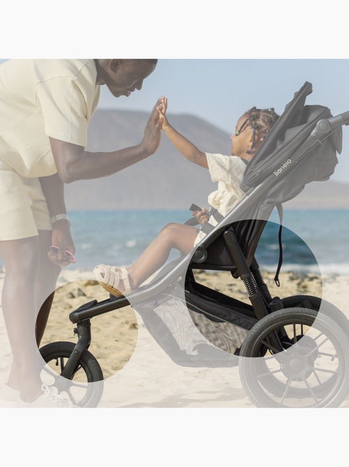 Poussette tout terrain LIONELO Azura - Sportive - Jusqu'à 22kg - Frein double - Habillage pluie - Kiabi Poussette tout terrain LIONELO Azura - Sportive - Jusqu'à 22kg - Frein double - Habillage pluie - Kiabi