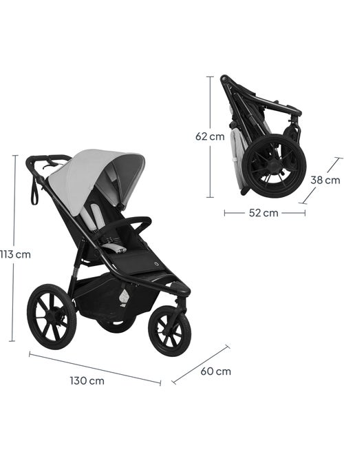 Poussette tout terrain LIONELO Azura - Sportive - Jusqu'à 22kg - Frein double - Habillage pluie - Kiabi Poussette tout terrain LIONELO Azura - Sportive - Jusqu'à 22kg - Frein double - Habillage pluie - Kiabi