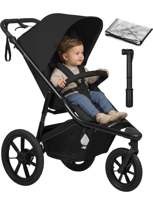Poussette tout terrain LIONELO Azura - Sportive - Jusqu'à 22kg - Frein double - Habillage pluie - Kiabi Poussette tout terrain LIONELO Azura - Sportive - Jusqu'à 22kg - Frein double - Habillage pluie - Kiabi