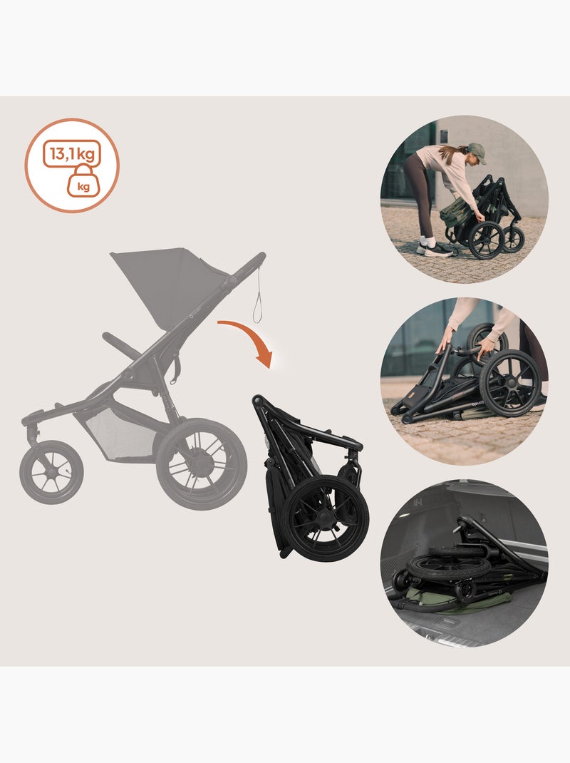 Poussette tout terrain LIONELO Azura - Sportive - Jusqu'à 22kg - Frein double - Habillage pluie Noir - Kiabi