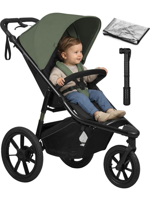 Poussette tout terrain LIONELO Azura - Sportive - Jusqu'à 22kg - Frein double - Habillage pluie - Kiabi Poussette tout terrain LIONELO Azura - Sportive - Jusqu'à 22kg - Frein double - Habillage pluie - Kiabi