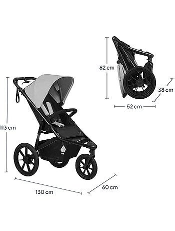 Poussette tout terrain LIONELO Azura - Sportive - Jusqu'à 22kg - Frein double - Pompe inclus