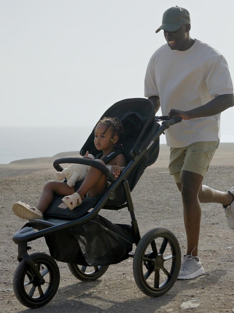 Poussette tout terrain LIONELO Azura - Sportive - Jusqu'à 22kg - Frein double - Pompe inclus Noir - Kiabi