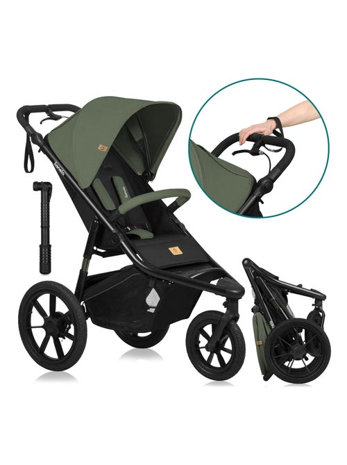 Poussette tout terrain LIONELO Azura - Sportive - Jusqu'à 22kg - Frein double - Pompe inclus - Kiabi
