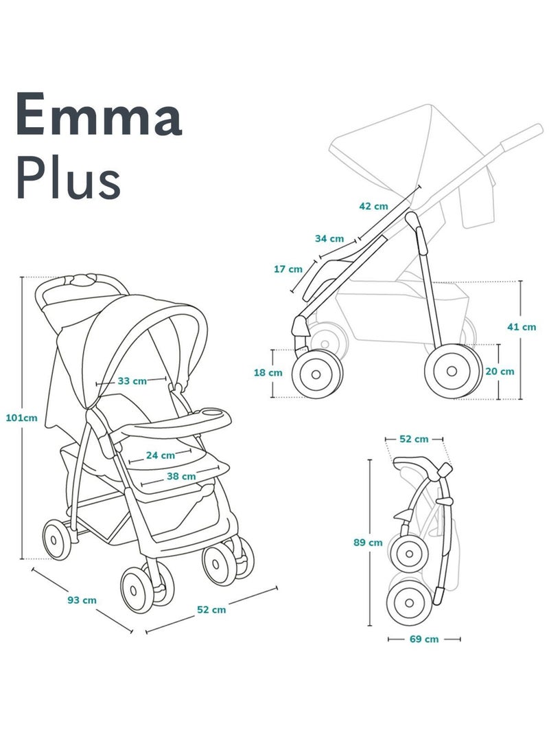 Poussette tout terrain LIONELO Emma - 6-36 mois - Sac inclus - Pliage rapide Beige - Kiabi