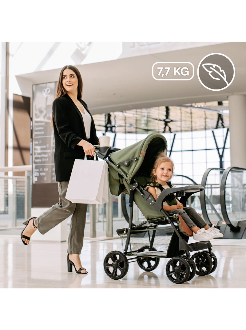 Poussette tout terrain LIONELO Emma - 6-36 mois - Sac inclus - Pliage rapide Gris - Kiabi