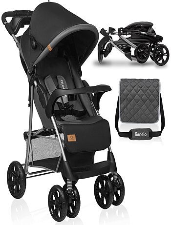 Poussette tout terrain LIONELO Emma - 6-36 mois - Sac inclus - Pliage rapide
