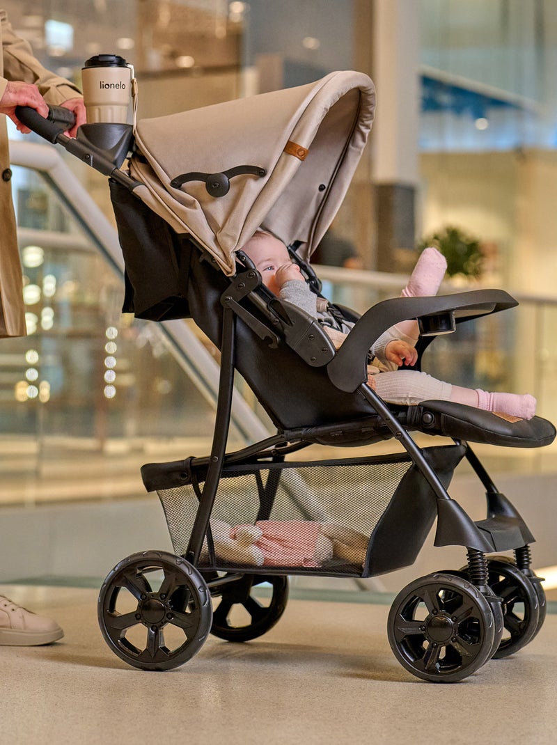 Poussette tout terrain LIONELO Emma - 6-36 mois - Sac inclus - Pliage rapide Marron - Kiabi