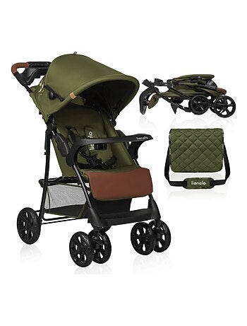 Poussette tout terrain LIONELO Emma - 6-36 mois - Sac inclus - Pliage rapide