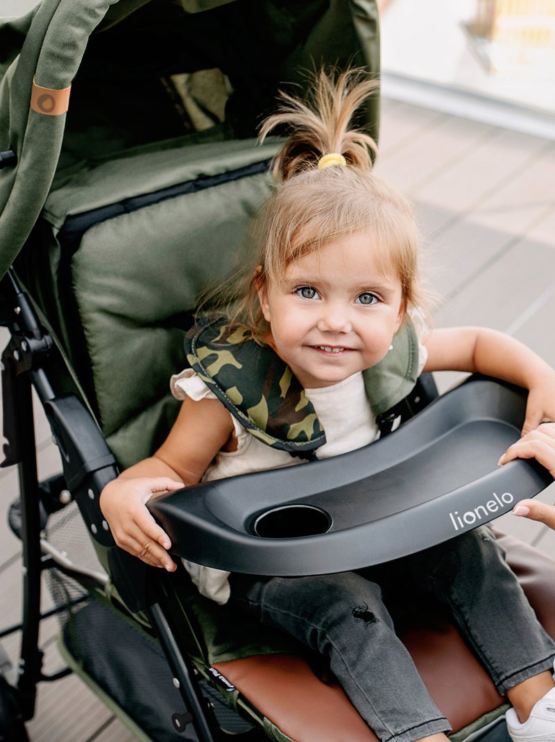 Poussette tout terrain LIONELO Emma - 6-36 mois - Sac inclus - Pliage rapide Noir Vert Noir - Kiabi