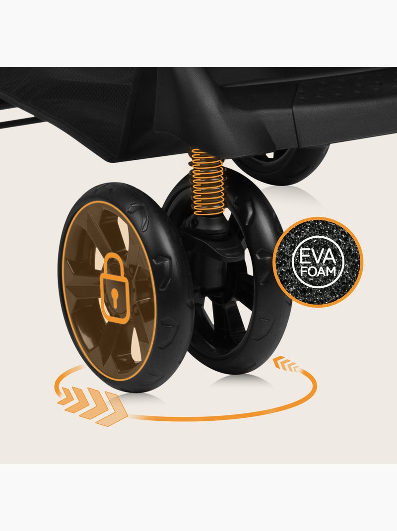 Poussette tout terrain LIONELO Emma - 6-36 mois - Sac inclus - Pliage rapide Vert bouteille - Kiabi