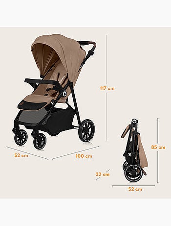 Poussette tout terrain LIONELO Emma One - Pliage rapide - Grand roues - 6-48 mois