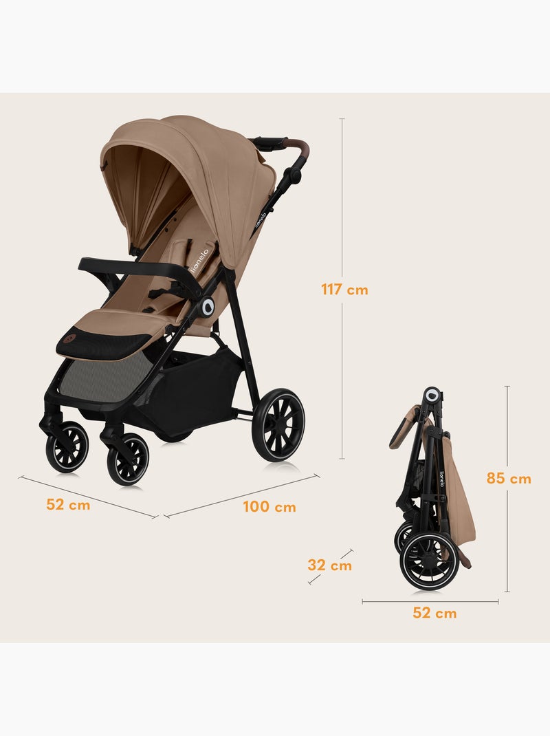 Poussette tout terrain LIONELO Emma One - Pliage rapide - Grand roues - 6-48 mois Beige - Kiabi
