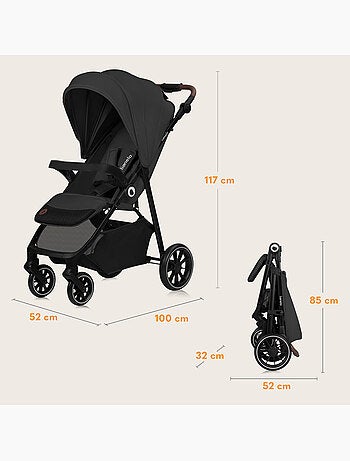 Poussette tout terrain LIONELO Emma One - Pliage rapide - Grand roues - 6-48 mois