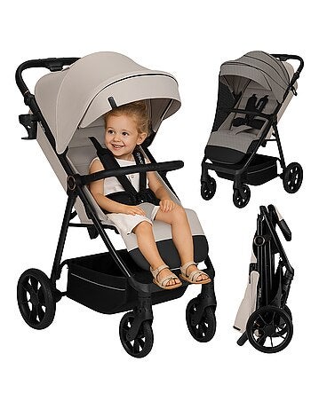 Poussette tout terrain LIONELO Iva - Matériau premium - Jusqu'à 22 kg - Grande espace