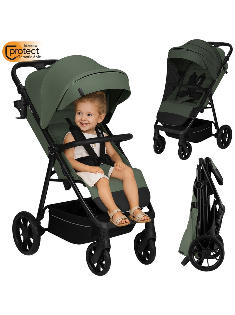 Poussette tout terrain LIONELO Iva - Matériau premium - Jusqu'à 22 kg - Grande espace Vert - Kiabi
