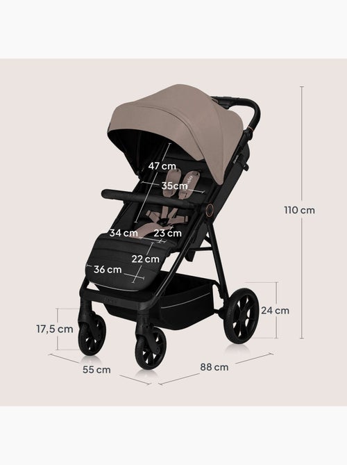 Poussette tout terrain LIONELO Mira - Jusqu'à 22 Kg - Grande surface - Grandes roues - Kiabi Poussette tout terrain LIONELO Mira - Jusqu'à 22 Kg - Grande surface - Grandes roues - Kiabi