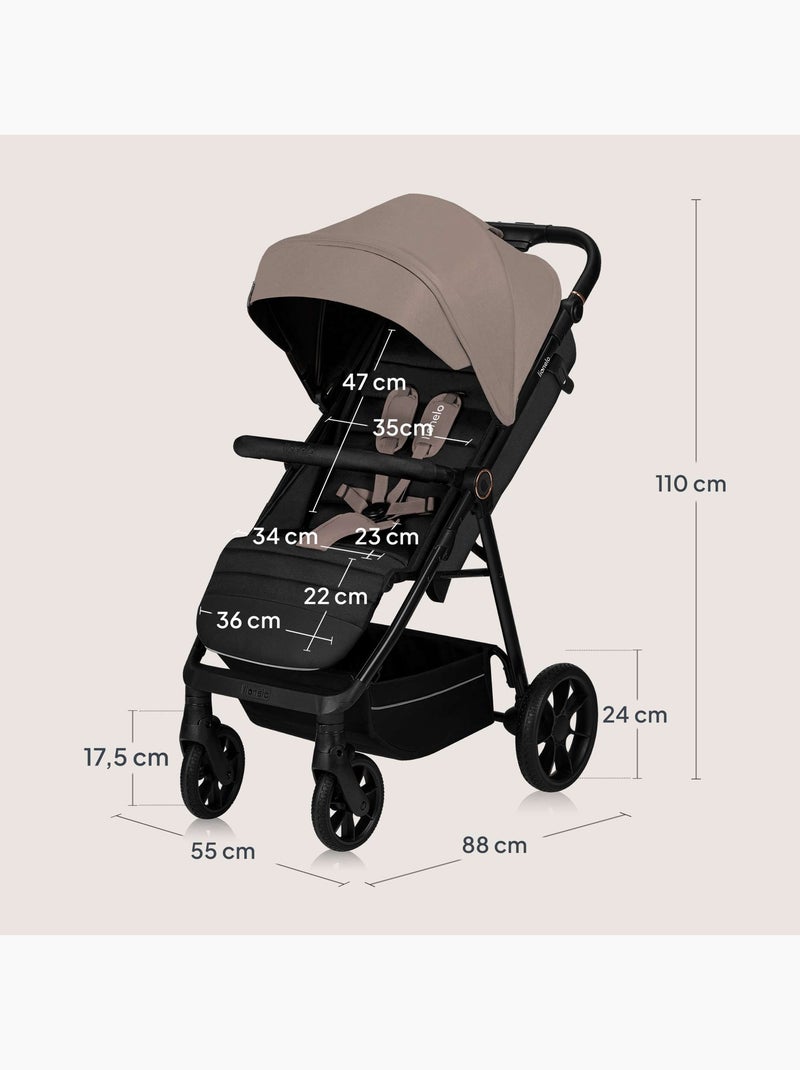 Poussette tout terrain LIONELO Mira - Jusqu'à 22 Kg - Grande surface - Grandes roues Beige - Kiabi