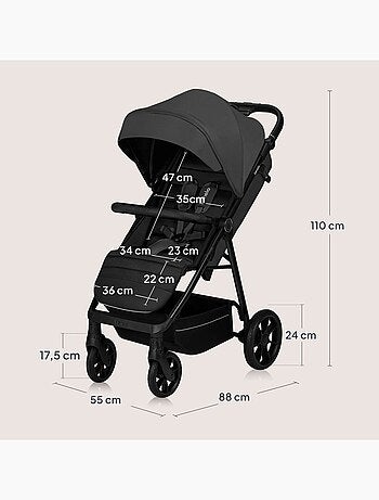 Poussette tout terrain LIONELO Mira - Jusqu'à 22 Kg - Grande surface - Grandes roues