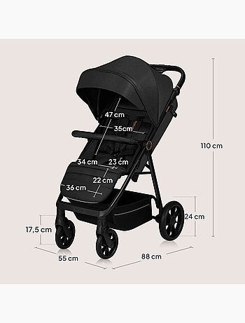 Poussette tout terrain LIONELO Mira - Jusqu'à 22 Kg - Grande surface - Grandes roues