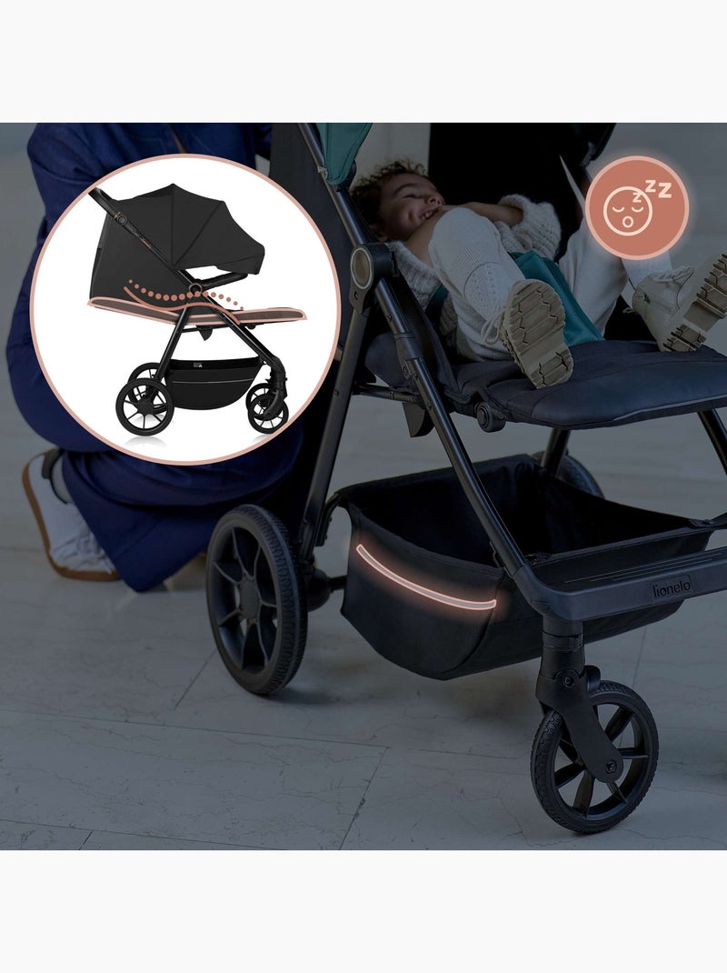 Poussette tout terrain LIONELO Mira - Jusqu'à 22 Kg - Grande surface - Grandes roues Noir - Kiabi
