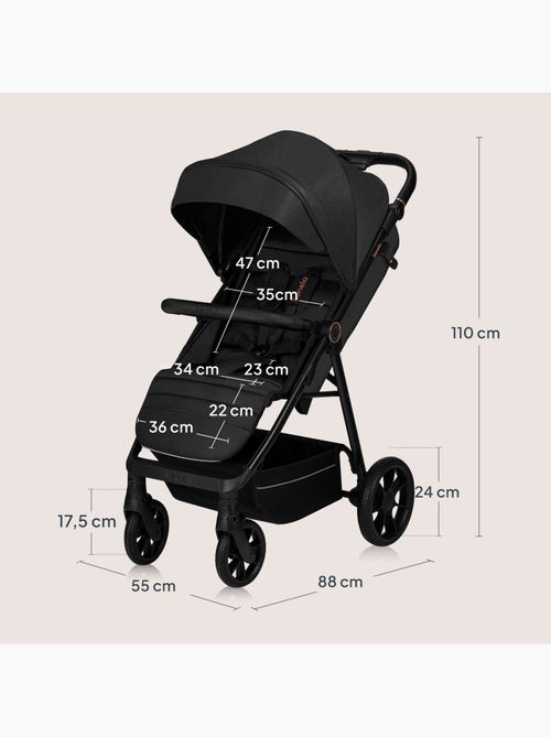 Poussette tout terrain LIONELO Mira - Jusqu'à 22 Kg - Grande surface - Grandes roues - Kiabi Poussette tout terrain LIONELO Mira - Jusqu'à 22 Kg - Grande surface - Grandes roues - Kiabi