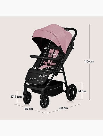 Poussette tout terrain LIONELO Mira - Jusqu'à 22 Kg - Grande surface - Grandes roues