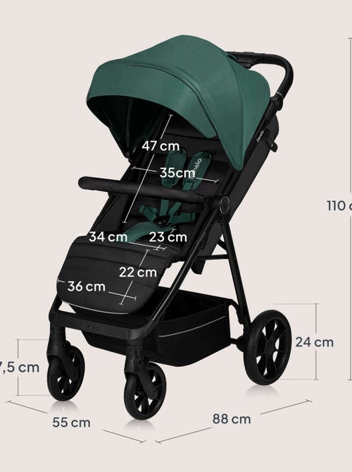 Poussette tout terrain LIONELO Mira - Jusqu'à 22 kg - Grande surface - Grandes roues - Kiabi