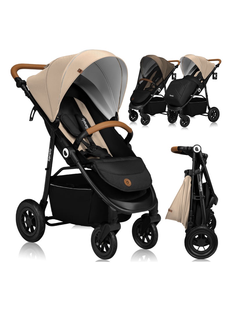 Poussette tout terrain LIONELO Natt - Grand roues gonflables - Légère & pliable - Jusqu'à 22 kg Beige - Kiabi
