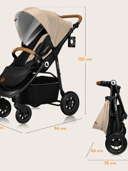 Poussette tout terrain LIONELO Natt - Grand roues gonflables - Légère & pliable - Jusqu'à 22 kg - Kiabi