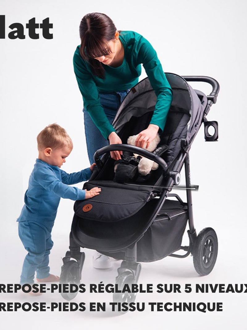 Poussette tout terrain LIONELO Natt - Grand roues gonflables - Légère & pliable - Jusqu'à 22 kg Gris - Kiabi