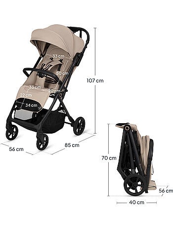 Poussette tout terrain LIONELO Tansi - Roues GravelTech - Amortissements - Légère - Pliage à une mai