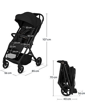 Poussette tout terrain LIONELO Tansi - Roues GravelTech - Amortissements - Légère - Pliage à une mai