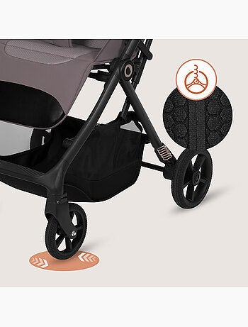 Poussette tout terrain LIONELO Tansi - Roues GravelTech - Amortissements - Légère - Pliage à une mai