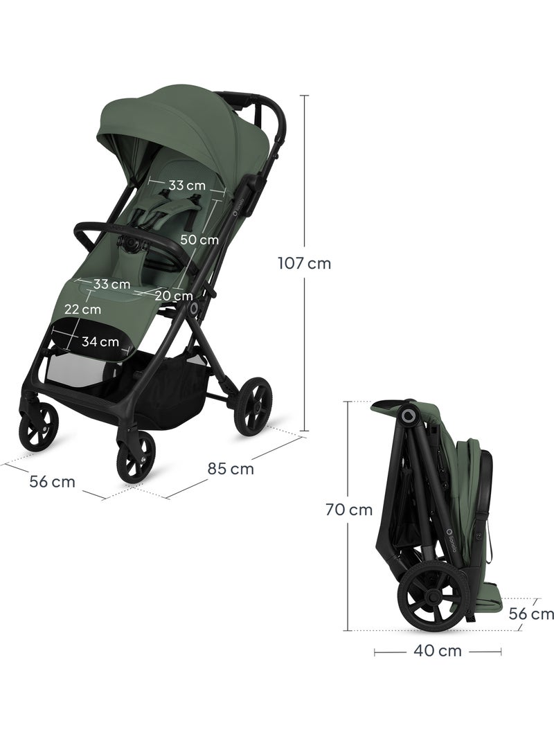 Poussette tout terrain LIONELO Tansi - Roues GravelTech - Amortissements - Légère - Pliage à une mai Vert - Kiabi
